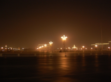 draußen, Himmel, Straßenbeleuchtung, Nacht, Licht, Wasser, Brücke