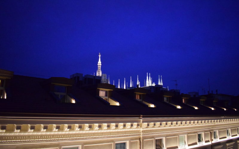 Himmel, draußen, Nacht, Gebäude, Stadt, Dach, Licht