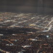 Luftfotografie, Vogelperspektive, Gebäude, Stadt, Licht, Luftbild, draußen, Nacht