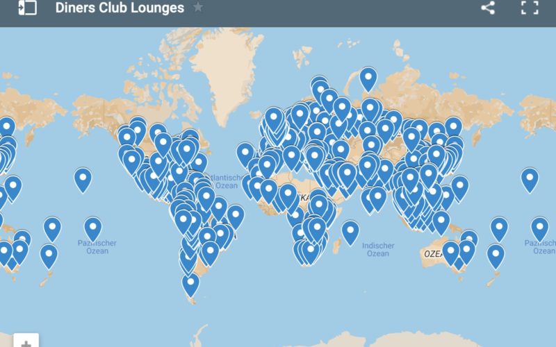 KARTE: Alle Diners Club Lounge Locations - You Have Been Upgraded