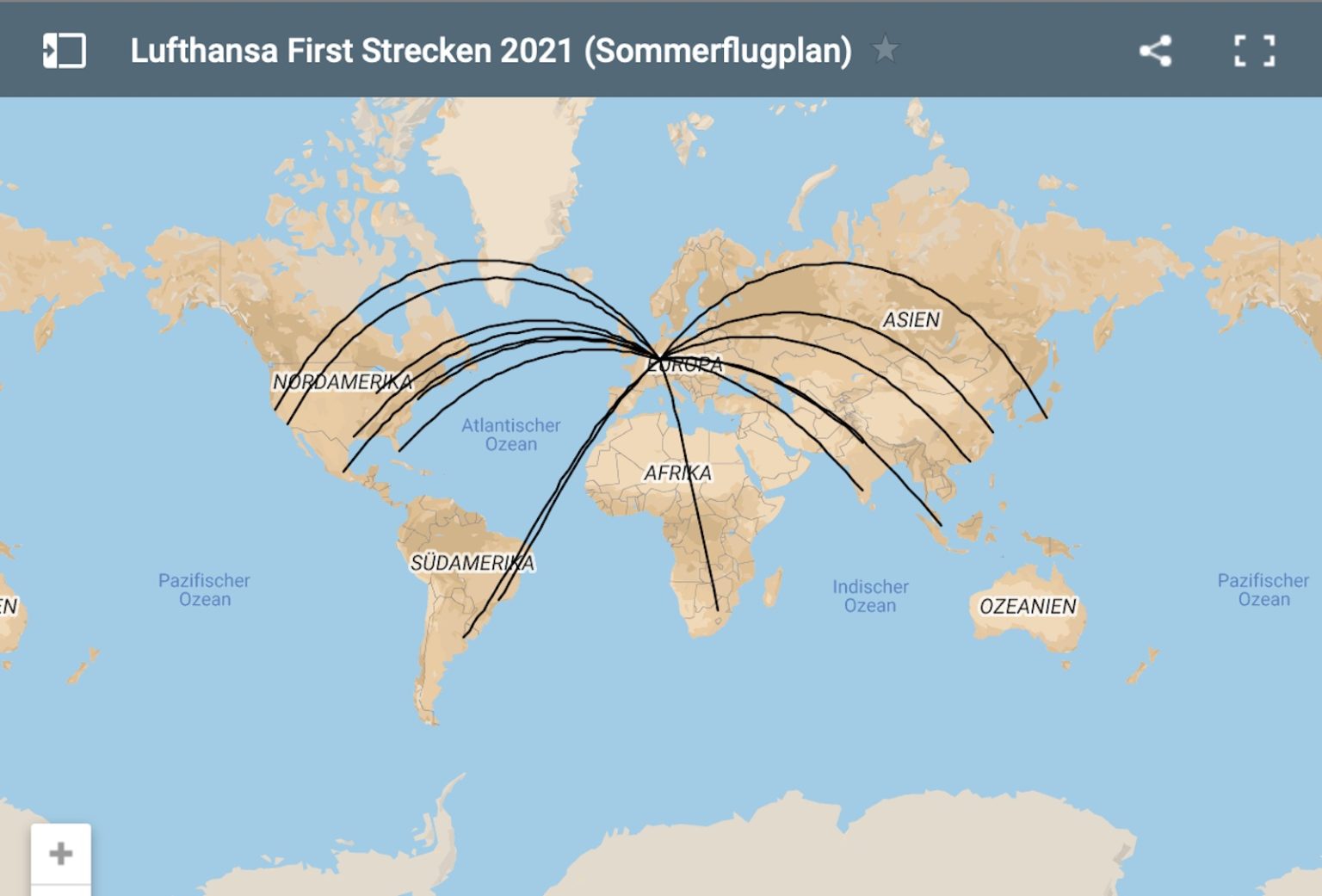 KARTE Alle Lufthansa First Strecken im Winterflugplan 2023/24 You