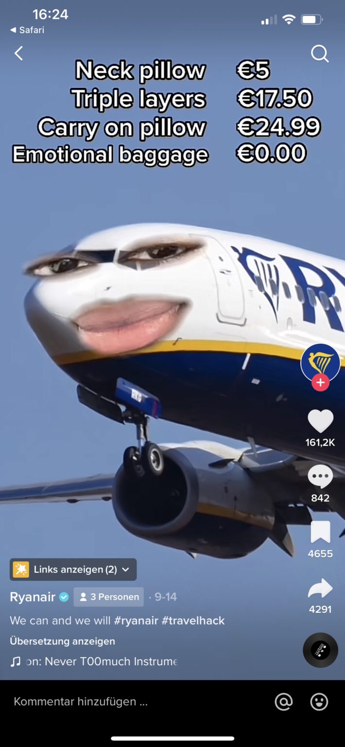 Ryanair Carry On Pillow 25 Euro Triple Layers Gebühr 17 Euro DDD