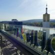 draußen, Himmel, Wolke, Gebäude, Reise, Baum, Turm, Stadt, Bahn, Fluss, Brücke