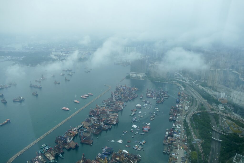 draußen, Luftfotografie, Nebel, Schiff, Wasser, Vogelperspektive, Wasserfahrzeug, Boot, Berg, Reise, Landschaft