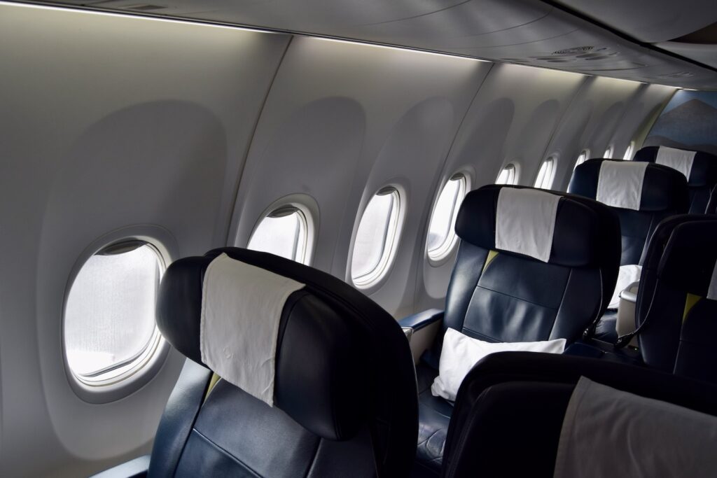 Flugzeugkabine, Flugzeug, Fahrzeug, Kopfstütze, Passagier, Platane Flugzeug Hobel, airbus, Im Haus, Luftfahrt, Flug