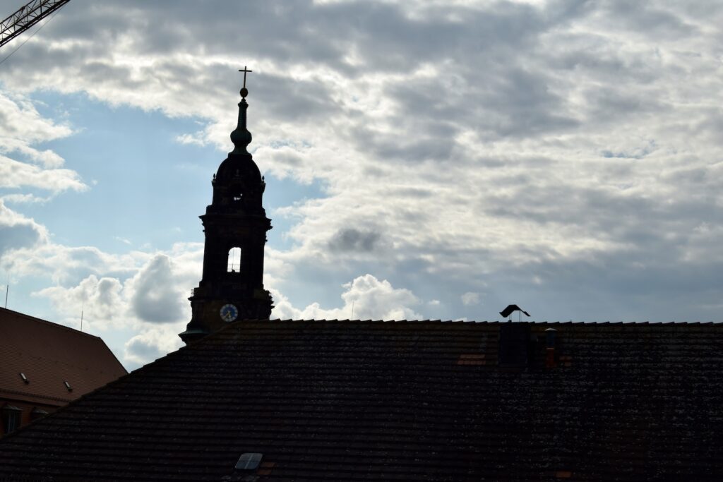 Wolke, Himmel, draußen, Gebäude, Dach, Kirche, Stadt, Turm